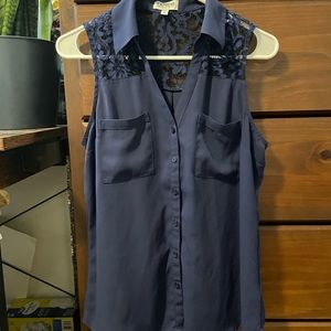 Express Blue button up blouse